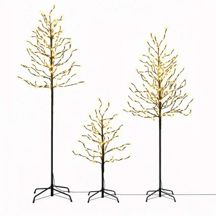 Jingle Jollys 3 Pack LED Christmas Trees Indoor Outdoor Warm White 552 Lights 90cm 150cm 180cm
