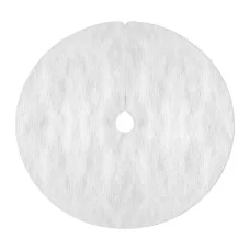 Jingle Jollys 90cm White Plush Christmas Tree Skirt, Polyester, Festive Decor, Machine Washable, No Assembly Needed