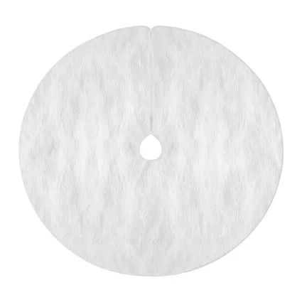 Jingle Jollys 90cm White Plush Christmas Tree Skirt, Polyester, Festive Decor, Machine Washable, No Assembly Needed