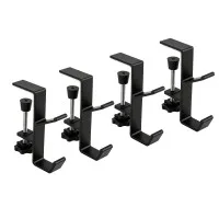 Jingle Jollys Christmas Garland Hangers X4 10kg Double-Hook No-Drill Clamp Holders Black for Stockings and Garlands