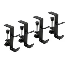 Jingle Jollys Christmas Garland Hangers X4 10kg Double-Hook No-Drill Clamp Holders Black for Stockings and Garlands