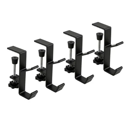 Jingle Jollys Christmas Garland Hangers X4 10kg Double-Hook No-Drill Clamp Holders Black for Stockings and Garlands