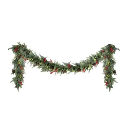 Jingle Jollys 3M Prelit LED Christmas Garland with Pine Cones & Berries, Indoor/Outdoor Decor, 120 Warm White Lights
