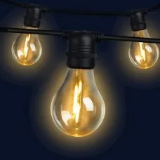 23m LED Festoon String Lights - Outdoor/Indoor, IP44 Waterproof, Low Voltage, 20 Bulbs for Parties and Events