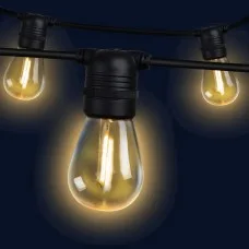 23m LED Festoon String Lights, IP44 Waterproof, 20 Bulbs, 2200K Warm Glow for Wedding, Party, Outdoor Garden