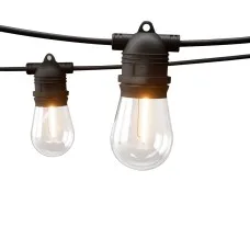 23m Festoon Lights with 20 S14 Bulbs, Warm White, Outdoor Indoor Christmas Fairy String Lights, Garden Party Decor