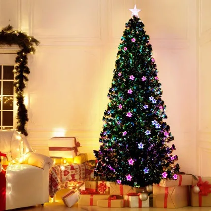 Jingle Jollys 210cm Optic Fibre LED Christmas Tree Multi-Colour