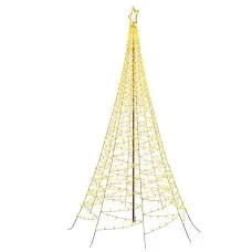 Jingle Jollys 3.6M Solar Christmas Tree with 800 Warm White LED Lights, Steel Frame, Outdoor UV-Resistant