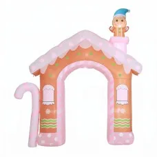 Jingle Jollys 3.2m Christmas Inflatable Gingerbread Man Candy with Illuminated Cold White LEDs