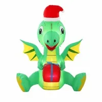 Jingle Jollys 1.8m Christmas Inflatable Dragon with LED Lights and Multicolour Flashing Display