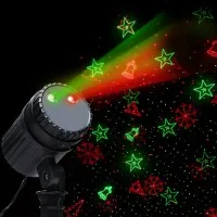 Jingle Jollys Laser Light Projector Outdoor Christmas Lights, Red and Green, Water-Resistant, Remote, 200m² Coverage