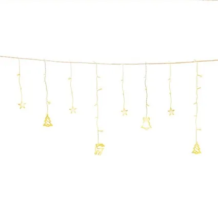 Jingle Jollys 3M 138 LED Warm White Icicle Christmas Lights – 8 Modes, Water-Resistant, Low Consumption, Indoor/Outdoor