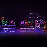 Jingle Jollys 2.1M Christmas Train Light Decoration - 631 Multi-Coloured LEDs, 8 Modes, Weatherproof, 5M Cable