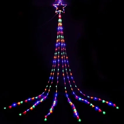 Jingle Jollys 320 LED 5M Solar String Fairy Lights - Multi-Colour, 6 Cascading Strands, Indoor/Outdoor, Weather Resistant