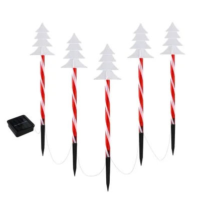 Jingle Jollys 25 LED Path Christmas Lights – 5PCS Solar-Powered with 8 Modes, Safe Low Voltage, Indoor/Outdoor Use
