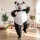 Inflatable Panda Costume Adult Party Outfit One Size Black White 160-180cm Built-In Fan Lightweight Polyester