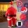 Inflatable Santa Claus Costume for Adults - Water-Resistant Polyester, Portable Fan, Red Xmas Party Suit