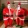 Inflatable Santa Claus Costume for Adults - Water-Resistant Polyester, Portable Fan, Red Xmas Party Suit