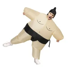Inflatable Sumo Costume Adult 1.5m Water-Resistant Polyester Halloween Party Fancy Dress Skin