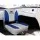 Seamanship 2X Folding Boat Seats, Premium Plastic, 13cm Padding, Grey Blue, UV & Saltwater Resistant, Swivel Base