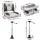 Seamanship 2-Pack Folding Boat Seats with 55–75cm Adjustable Swivel Pedestals 360-Degree Low Back Charcoal