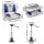 Seamanship 2-Pack Folding Boat Seats with 34–46cm Adjustable Swivel Pedestals, 13cm Padding, Blue and White
