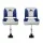 Seamanship 2-Pack Folding Boat Seats with 34–46cm Adjustable Swivel Pedestals, 13cm Padding, Blue and White