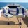 Seamanship 2-Pack Folding Boat Seats with 34–46cm Adjustable Swivel Pedestals, 13cm Padding, Blue and White