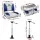 Seamanship 2-Pack Folding Boat Seats with 55–75cm Adjustable Swivel Pedestals, Low Back, 13cm Padding, White Blue