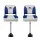 Seamanship 2-Pack Folding Boat Seats with 55–75cm Adjustable Swivel Pedestals, Low Back, 13cm Padding, White Blue