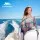 Seamanship 2-Pack Folding Boat Seats with 55–75cm Adjustable Swivel Pedestals, Low Back, 13cm Padding, White Blue