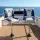 Seamanship 2-Pack Folding Boat Seats with 55–75cm Adjustable Swivel Pedestals, Low Back, 13cm Padding, White Blue