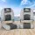 Seamanship 2X Folding Boat Seats, Premium Plastic & UV-Resistant PVC, Charcoal, 10cm Padding, Swivel Base, All-Weather
