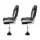 Seamanship 2× Folding Boat Seats 2× Adjustable 34–46cm Swivel Pedestals High Back Grey/Black 2‑Pack 180kg
