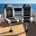 Seamanship 2× Folding Boat Seats 2× Adjustable 34–46cm Swivel Pedestals High Back Grey/Black 2‑Pack 180kg