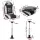Seamanship 2X Folding Boat Seats with 2 Adjustable 55–75cm Gas Lift Swivel Pedestals High Back Grey Black