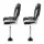 Seamanship 2X Folding Boat Seats with 2 Adjustable 55–75cm Gas Lift Swivel Pedestals High Back Grey Black