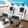 Seamanship Captain Bucket Boat Seat, PVC Fabric, 15cm Padding, Blue, 68x52x60cm, Flip-Up Bolster, Swivel Base