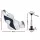 Seamanship Flip-Up Boat Seat with 34–46cm Swivel Pedestal 15cm Padding White and Blue