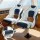 Seamanship Flip-Up Boat Seat with 34–46cm Swivel Pedestal 15cm Padding White and Blue