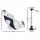 Seamanship Flip-Up Boat Seat 15cm Padding 55–75cm Swivel Pedestal White and Blue
