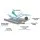 Seamanship Boat Cover, 600D Polyester, 23-25ft, Grey, UV/Mildew Resistant, Elastic Hems, Side Zipper, Heavy Duty Straps