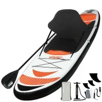 Weisshorn 11ft Inflatable Stand Up Paddle Board & Kayak, Durable Drop-Stitch, Adjustable Paddle, Red, 185kg Capacity