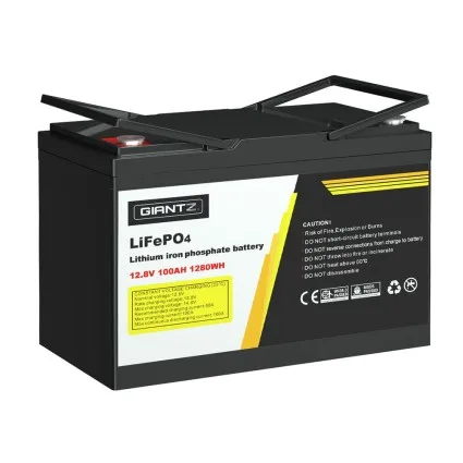 Giantz 12V 100Ah LiFePO4 Lithium Battery Deep Cycle Box for Solar, Caravan, Camping, 5000 Cycles, BMS, 20-Year