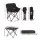 Weisshorn 3-Piece Folding Camping Set with Aluminium Table and Two Steel Frame Chairs Portable Picnic Outdoor