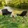 Weisshorn 3-Piece Folding Camping Set with Aluminium Table and Two Steel Frame Chairs Portable Picnic Outdoor
