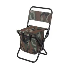 Weisshorn Folding Camping Chair with Cooler Storage Bag Camouflage