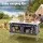 Weisshorn 120cm Folding Camping Table with Adjustable Height and Twin Storage Compartments Grey