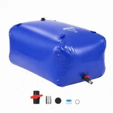 Weisshorn 1000L Collapsible PVC Water Bladder Storage Tank Portable Blue for Rainwater Harvesting and Camping