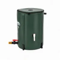 Weisshorn 50L Collapsible Rainwater Barrel PVC Water Tank with Mesh Filter Faucet Green Storage